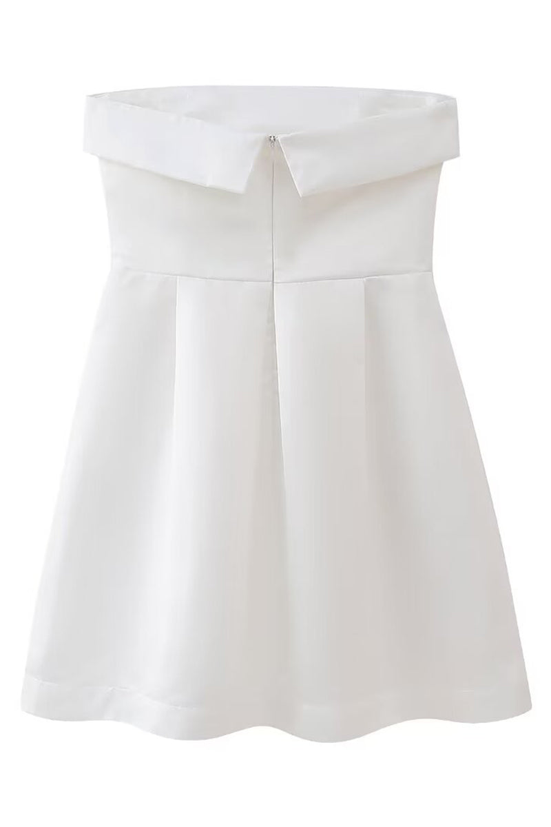 Sexy Ruched Zipper Strapless Strapless Dresses