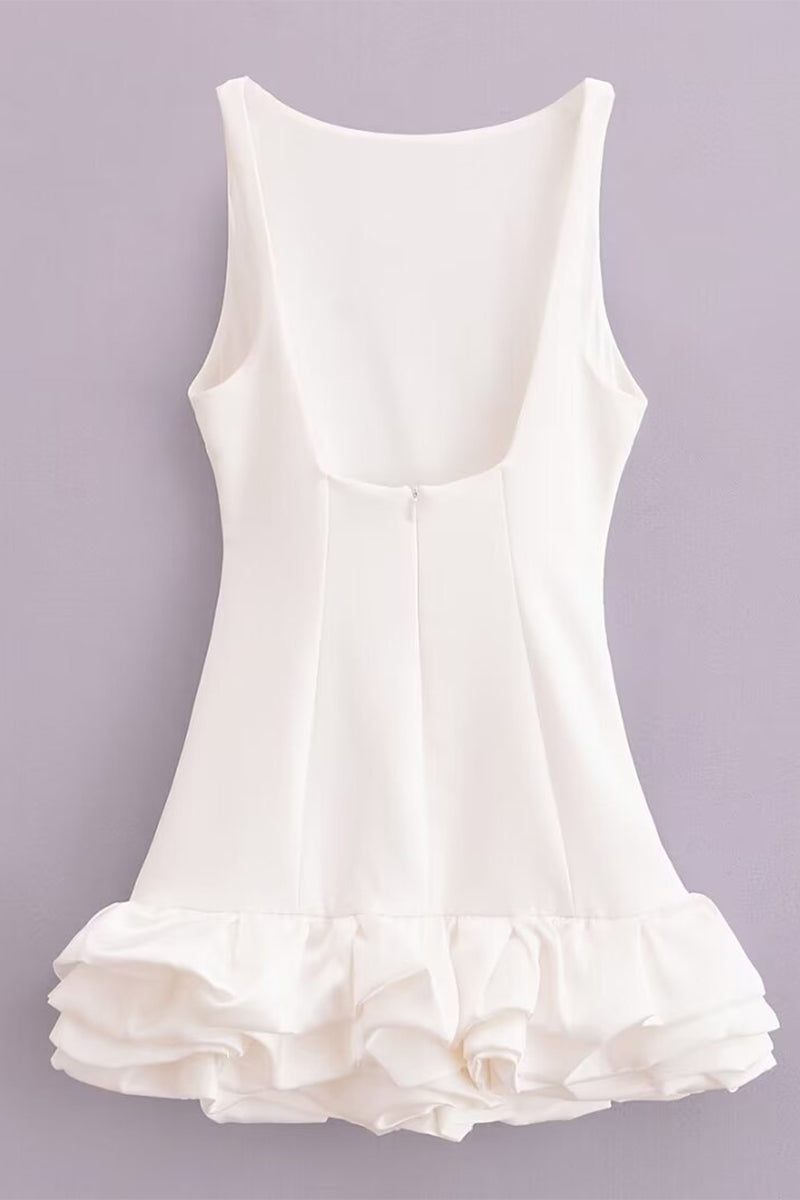 Sexy Ruched O Neck Sleeveless Dresses