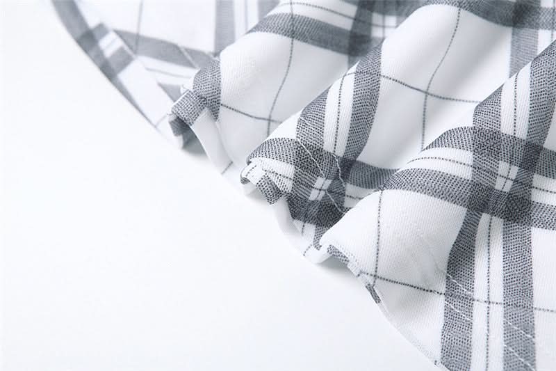 Halter cowl neck plaid backless top  | Festival Outfits Women