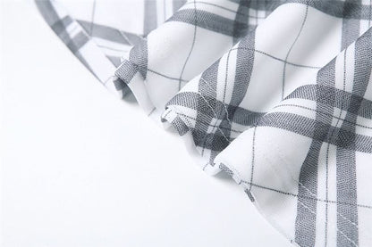 Halter cowl neck plaid backless top  | Festival Outfits Women