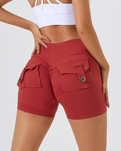 Women High Waisted Skinny Yoga Shorts