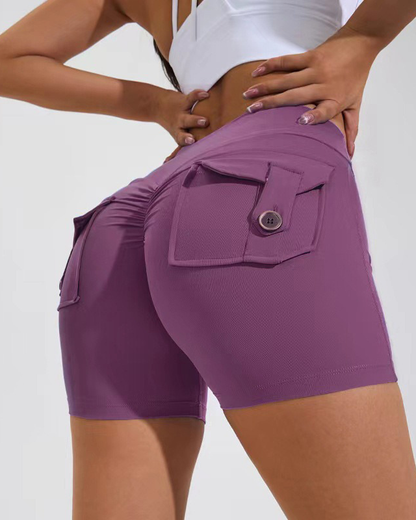 Women High Waisted Skinny Yoga Shorts