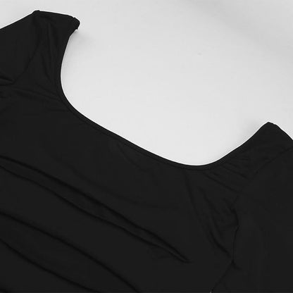 Long sleeve irregular hollow out ribbed cut out mini dress  | Festival Outfits Women