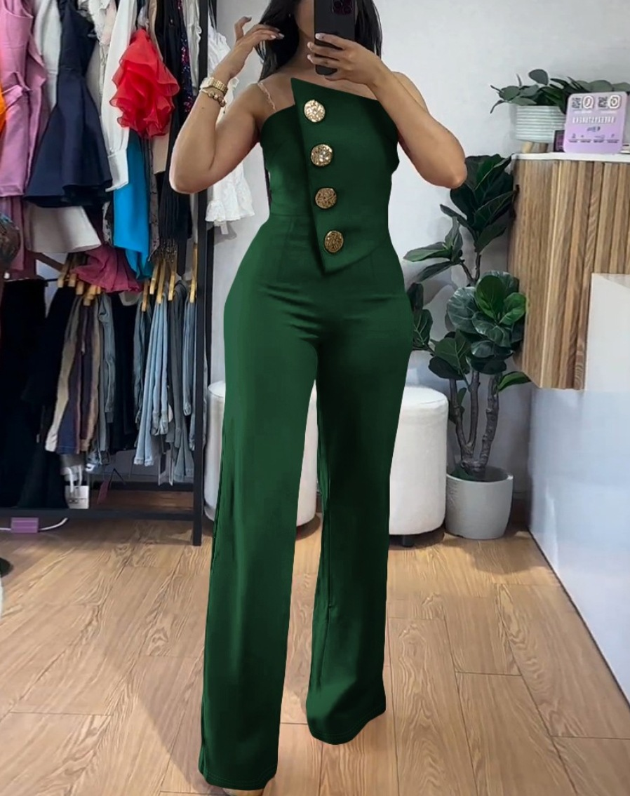 Braided Irregular Wide-Legged Jumpsuits