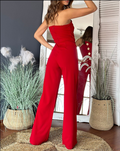 Braided Irregular Wide-Legged Jumpsuits
