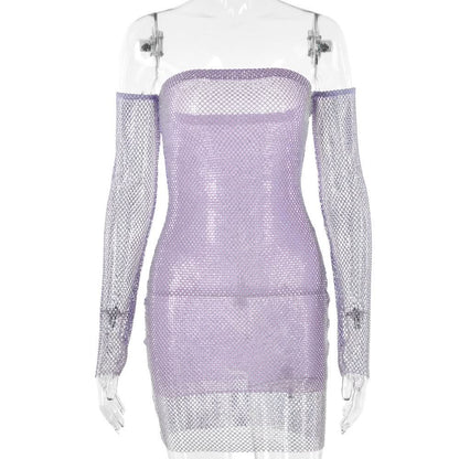 Beaded fishnet tube mini dress  | Festival Outfits Women