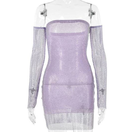 Beaded fishnet tube mini dress  | Festival Outfits Women
