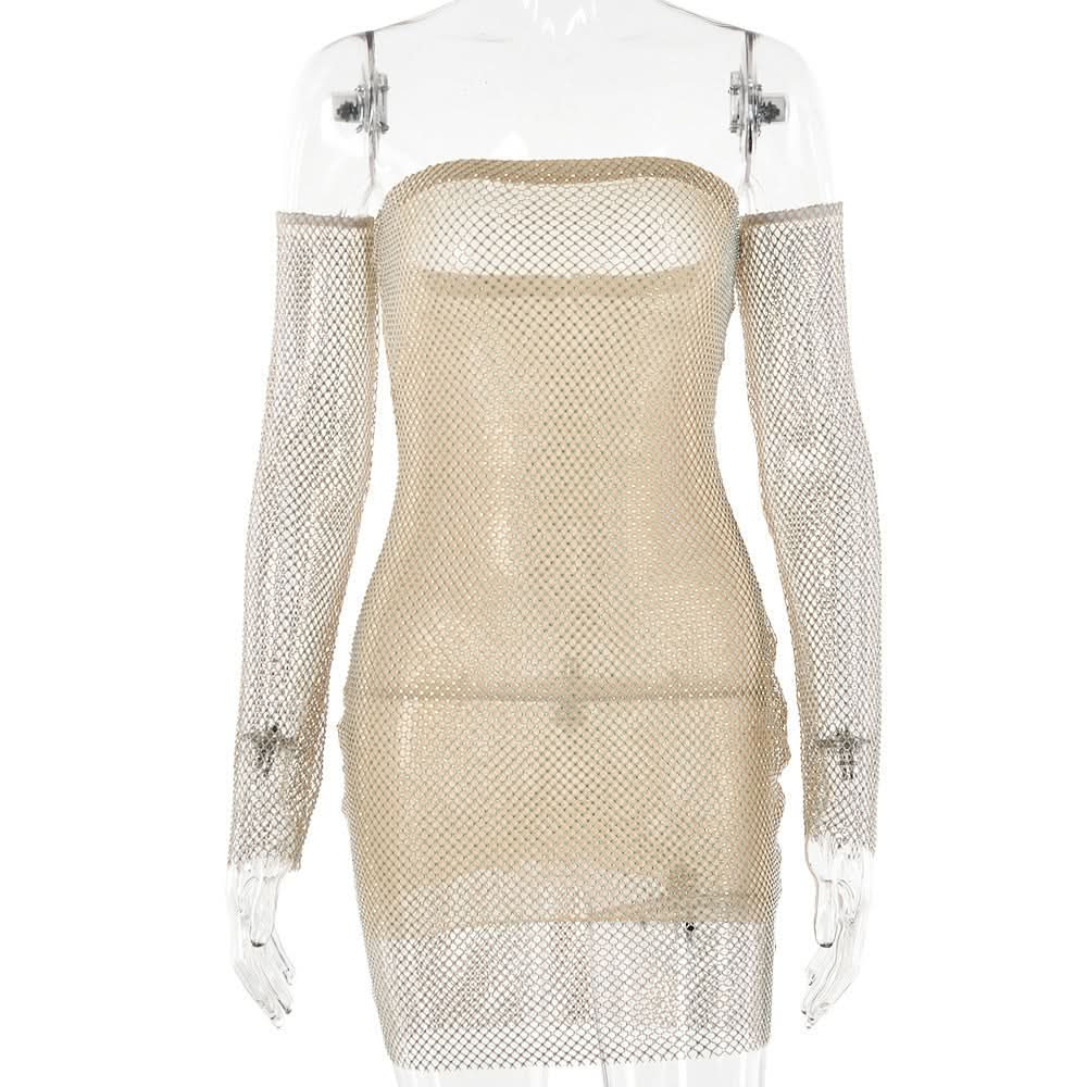 Beaded fishnet tube mini dress  | Festival Outfits Women
