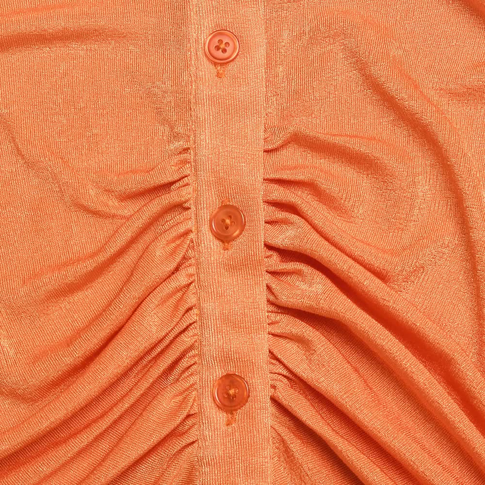 Turnover collar long sleeve ruched button crop top  | Festival Outfits Women