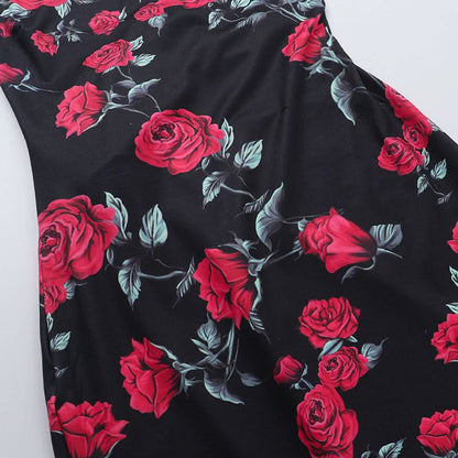 Cross back self tie flower print v neck cami maxi dress  | Festival Outfits Women