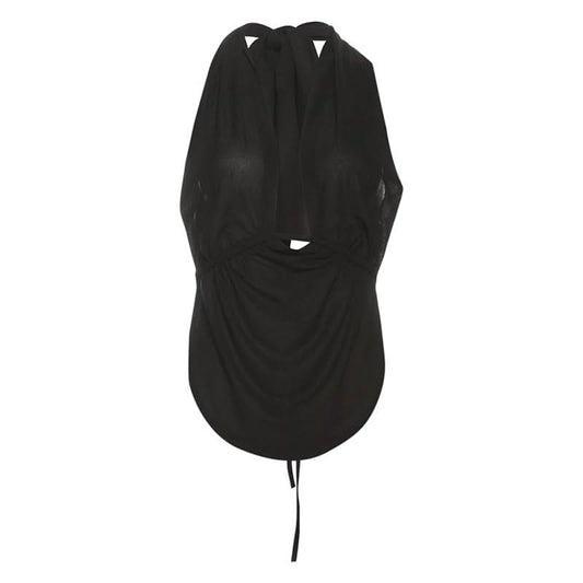 Ruched square neck backless self tie cami top  | Festival Outfits Women