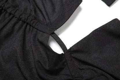 Ruched square neck backless self tie cami top  | Festival Outfits Women