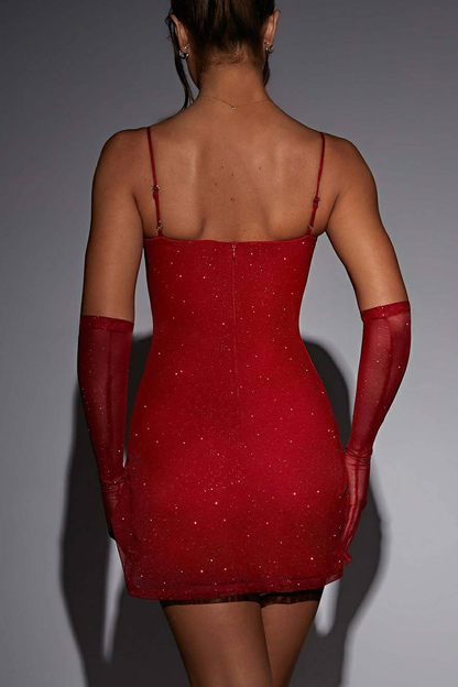 Vestido mini Pixie - Rojo brillante