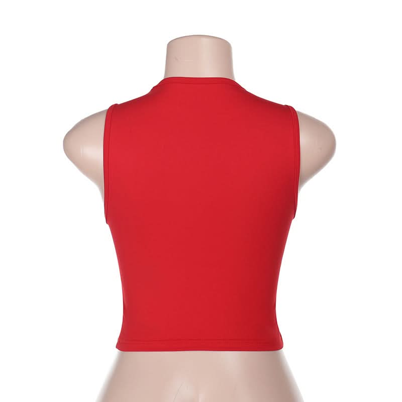 Crewneck letter pattern contrast crop top  | Festival Outfits Women