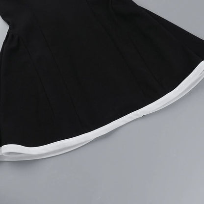 Off shoulder zip-up contrast tube mini dress  | Festival Outfits Women