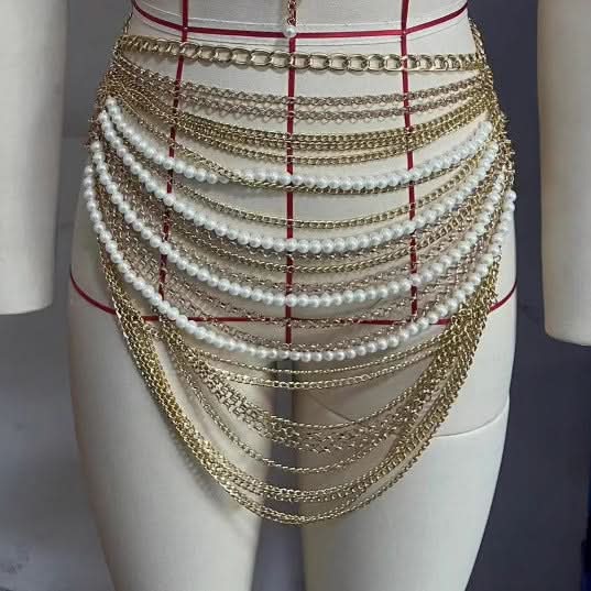 Metal chain beaded halter cami top  | Festival Outfits Women