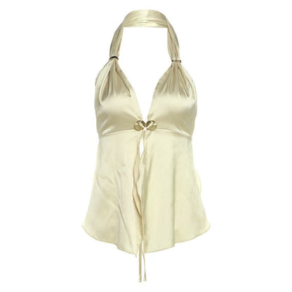 Halter shell applique backless top  | Festival Outfits Women