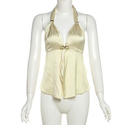 Halter shell applique backless top  | Festival Outfits Women