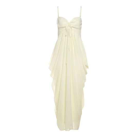 Ruched v neck hollow out cami cut out maxi dress  | Festival Outfits Women
