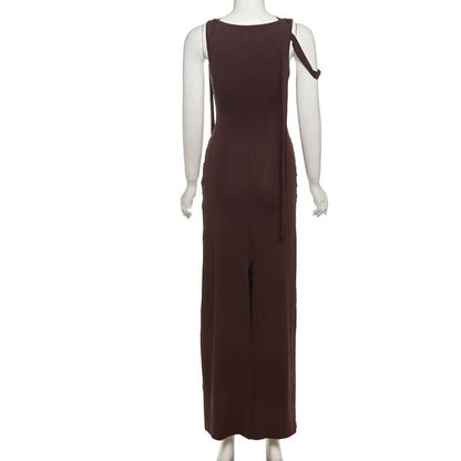 U neck lace patchwork ruched maxi dress  | Festival Outfits Women