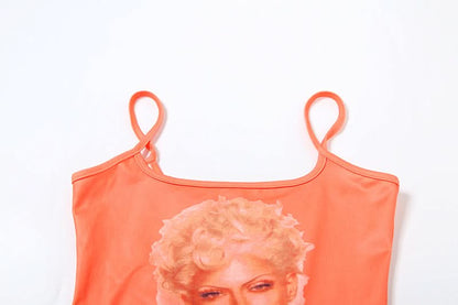 U neck abstract cami top  | Festival Outfits Women