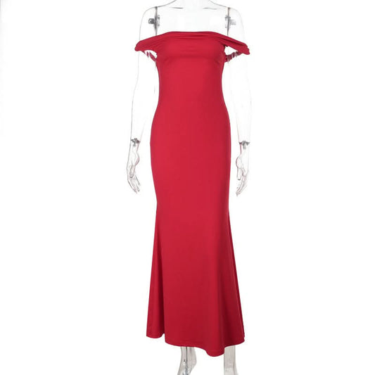 Off shoulder ruched solid tube maxi dress  | Festival Outfits Women
