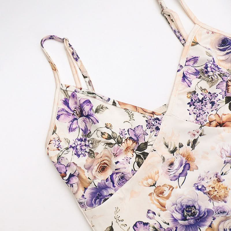 V neck flower applique cami maxi dress  | Festival Outfits Women