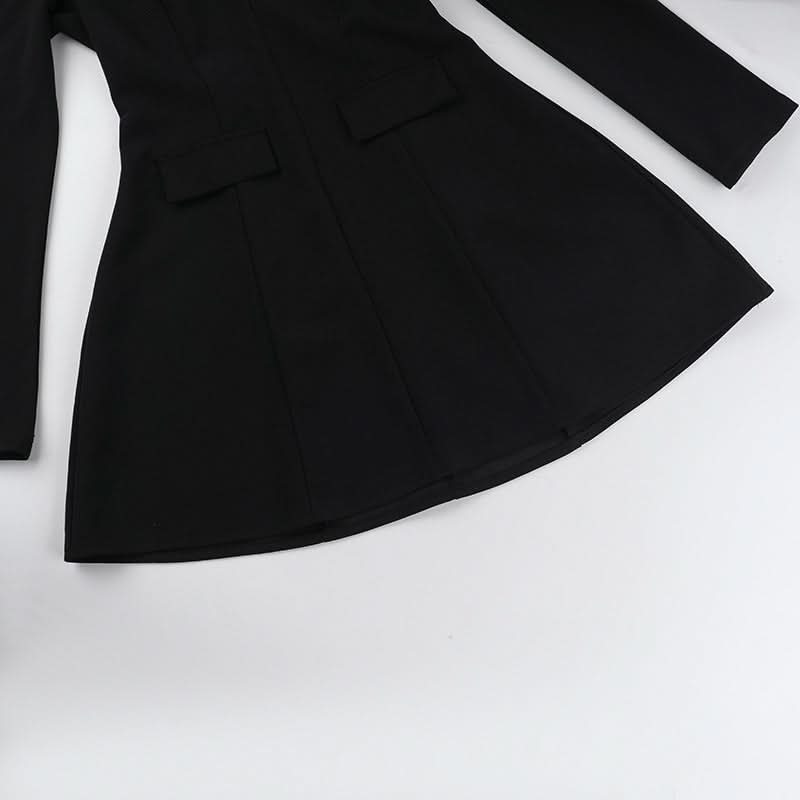 Long sleeve v neck zip-up solid mini dress  | Festival Outfits Women