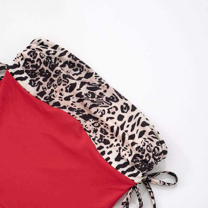 Drawstring ruched leopard print tube top  | Festival Outfits Women  | Cheetah Print Top