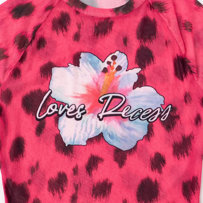 Crewneck short sleeve leopard print top  | Festival Outfits Women  | Cheetah Print Top