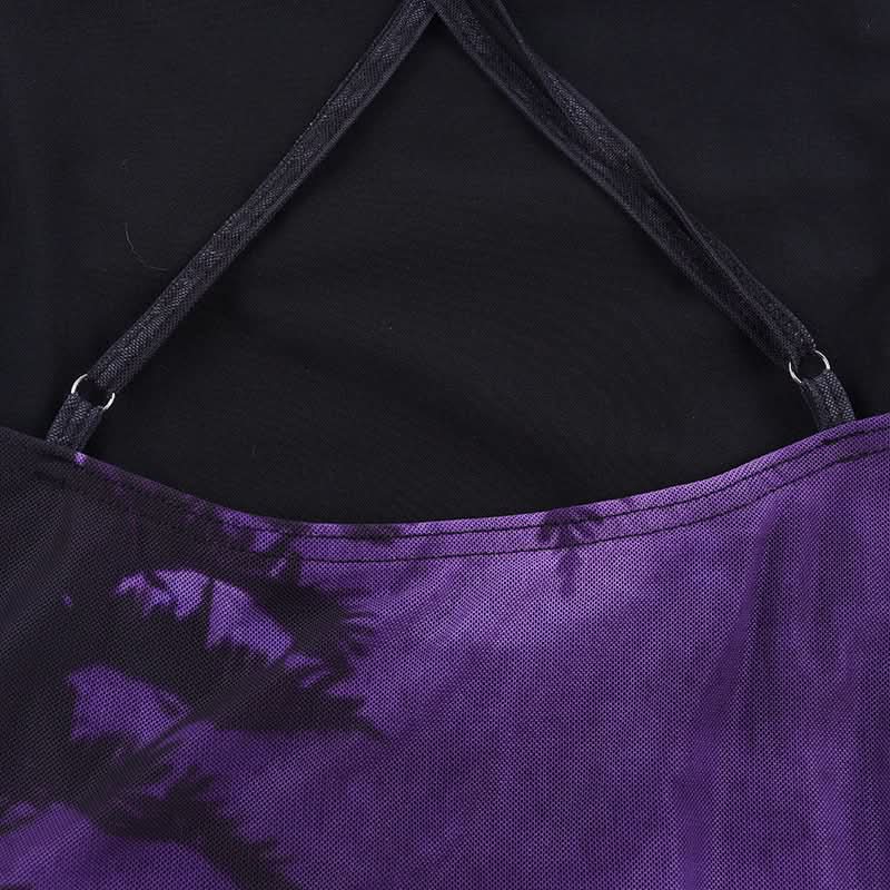 Cross back print ruched cowl neck cami maxi dress  | Festival Outfits Women