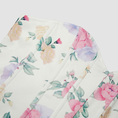 Sweetheart neck flower print corset tube top  | Festival Outfits Women