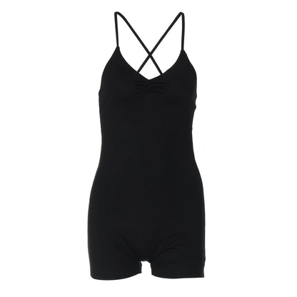 Cross back ruched v neck cami romper  | Festival Outfits Women