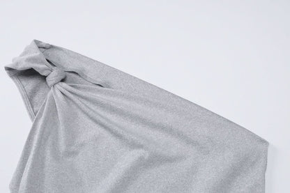 Irregular one shoulder ruched maxi skirt set  | Festival Outfits Women