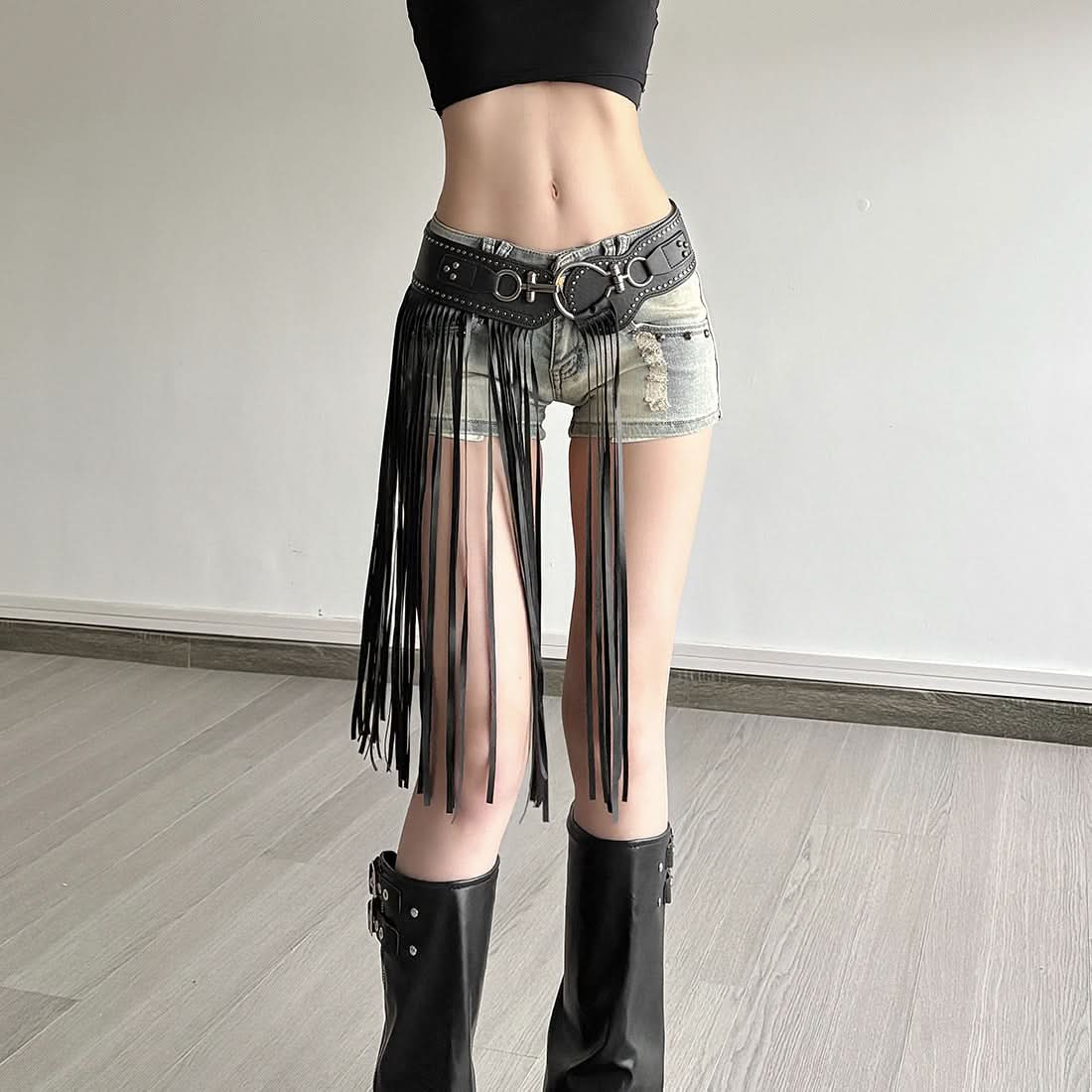 Tassels PU leather decor belt  | Festival Outfits Women