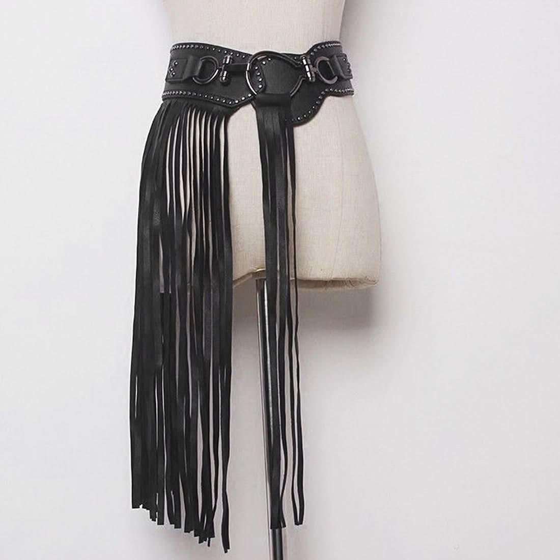 Tassels PU leather decor belt  | Festival Outfits Women