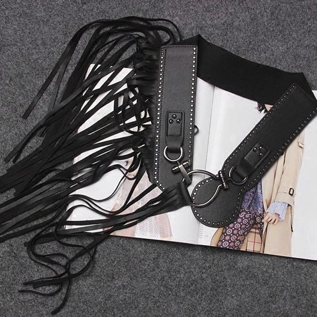 Tassels PU leather decor belt  | Festival Outfits Women