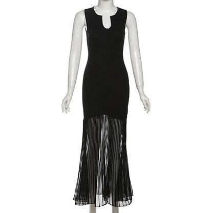 Sleeveless notch neck maxi dress  | Festival Outfits Women