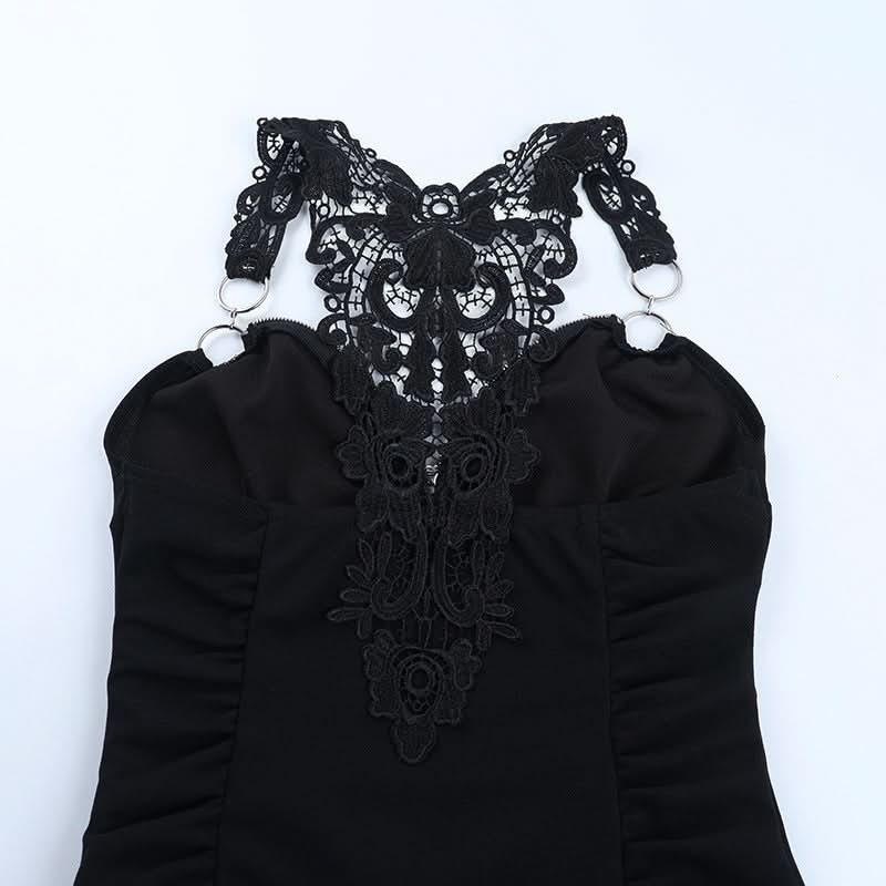 Ruched v neck o ring lace solid top  | Festival Outfits Women