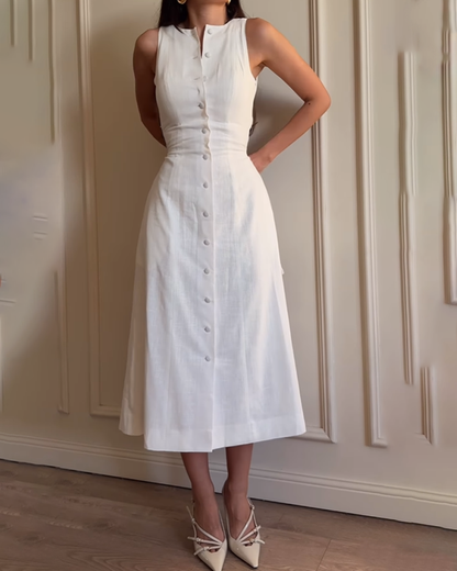 Button Waist Temperament Dress