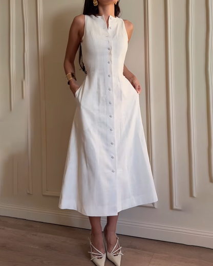 Button Waist Temperament Dress