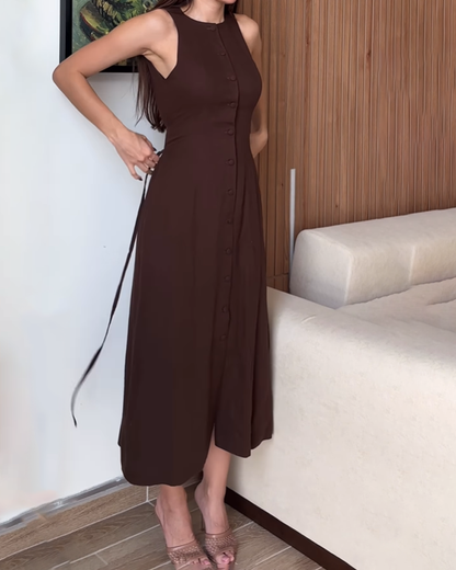 Button Waist Temperament Dress