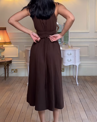 Button Waist Temperament Dress