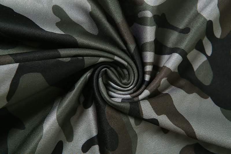 One shoulder self tie irregular camouflage top  | Festival Outfits Women