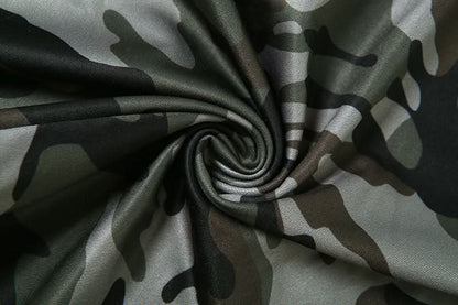 One shoulder self tie irregular camouflage top  | Festival Outfits Women