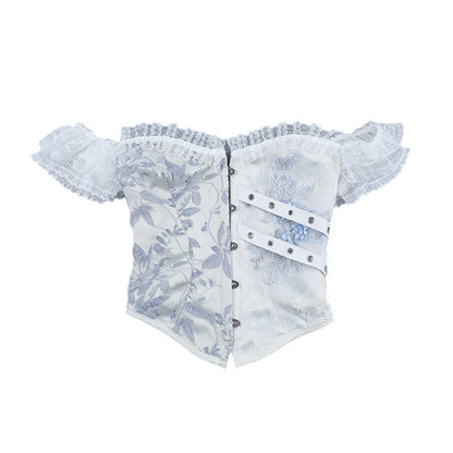 Off shoulder sweetheart neck smocked flower pattern top  | Festival Outfits Women