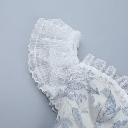 Off shoulder sweetheart neck smocked flower pattern top  | Festival Outfits Women