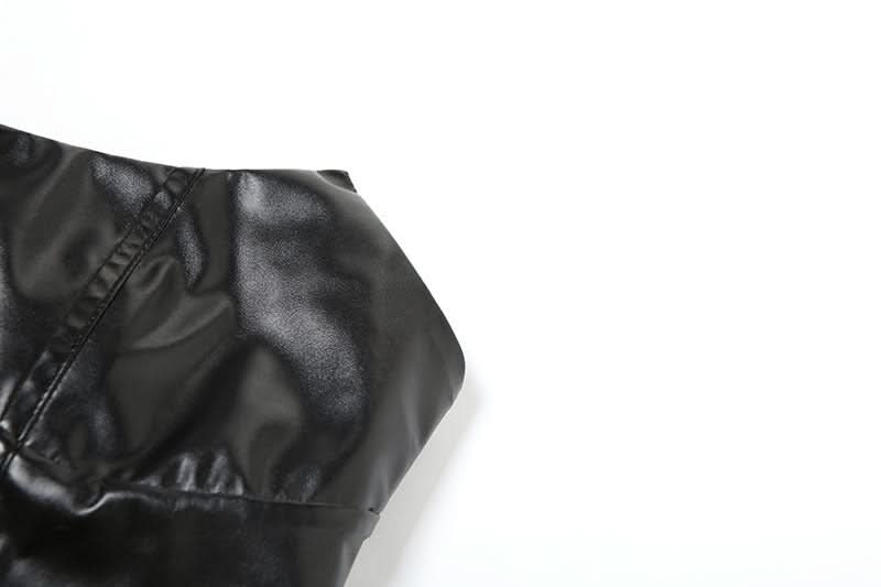 PU leather irregular backless tube top  | Festival Outfits Women