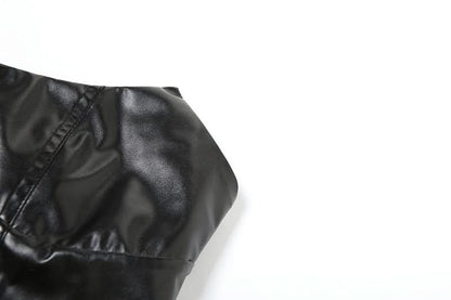 PU leather irregular backless tube top  | Festival Outfits Women