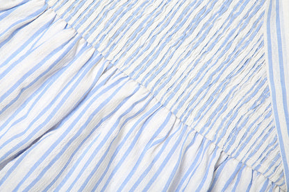 Striped print smocked halter top  | Festival Outfits Women